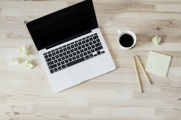 computer on a desk